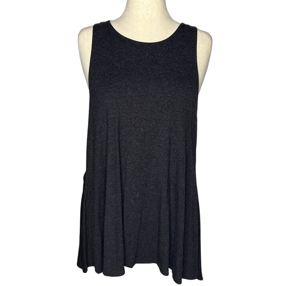 Kedem Sasson Women's Top Tunic Size 3 Gray Sleeveless Lagenlook Israel